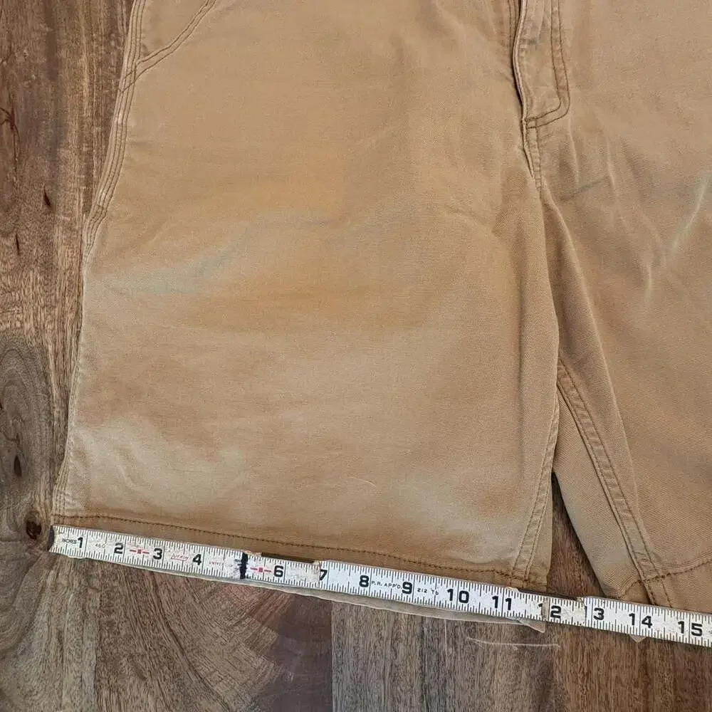 Carhartt Shorts Mens 38 Beige Canvas Rugged Flex Relaxed Fit Work 9 Inseam